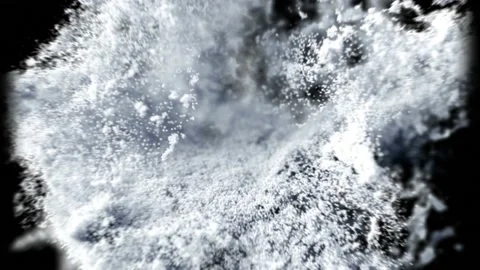 White balloon is bursting on a black background Stock Footage 167429192