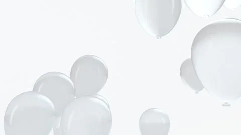 White balloon floating in the air Stock Illustration
