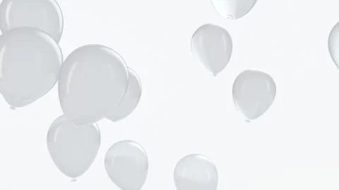 White balloon floating in the air イラスト素材