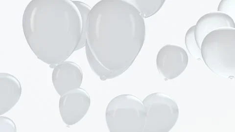 White balloon floating in the air Stock-Illustration