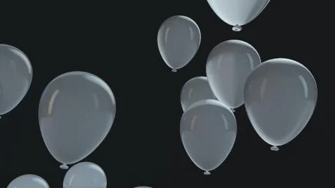 White balloon floating in the air Stock Illustration