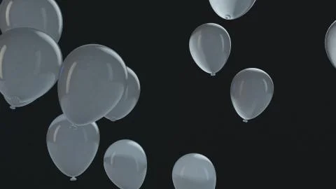 White balloon floating in the air Stock Illustration
