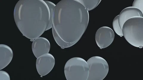 White balloon floating in the air Stock Illustration