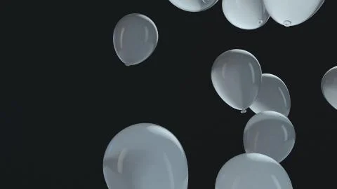 White balloon floating in the air Иллюстрация