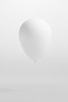 White balloon isolated on white background Illustrazione stock