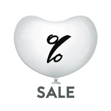 White balloon in the shape of a heart. Stock Illustration