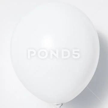 White balloon on white background with shadow. Side glare. Stock Photos