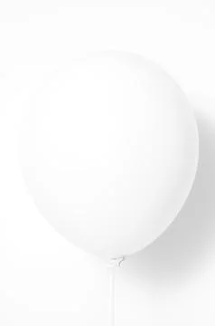 White balloon on white background with shadow. Stock Photos