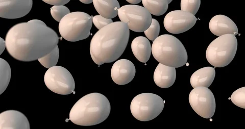 White balloons falling slow motion Stock Footage 127902419