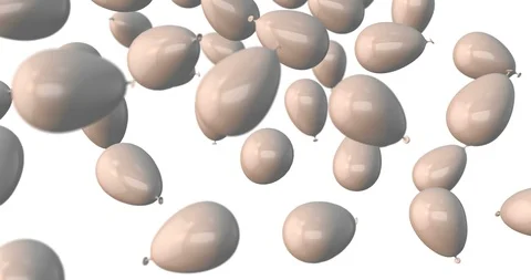 White balloons falling slow motion Video stock 127903368