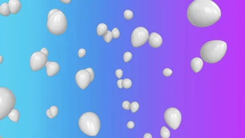 White balloons floating over blue and purple gradient background animation Stock Footage 326629268