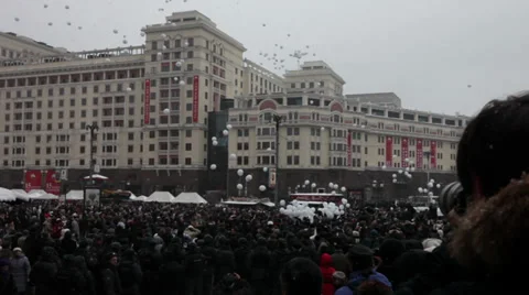 White balloons fly to sky Stock Footage 30461954