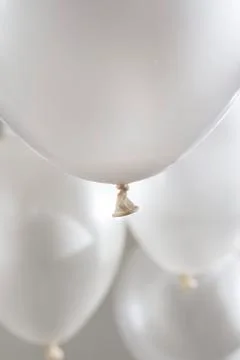 White balloons Stock Photos