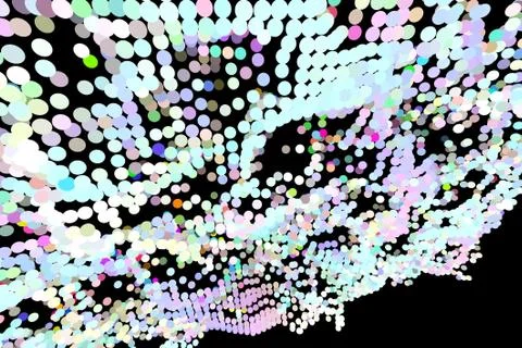 White balls in abstract 3d space, atoms, empty space background, biology, med Stock Illustration