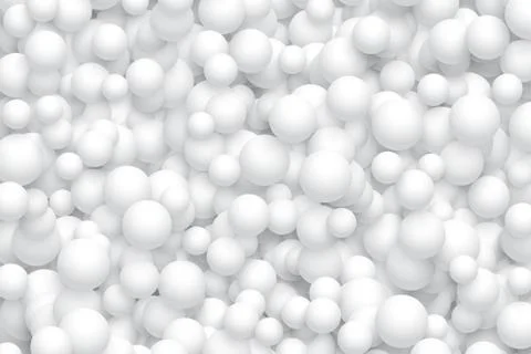 White balls background. Vector different sizes white balls texture. Stock Illustration