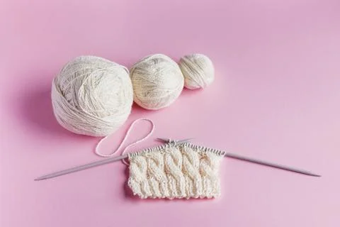 White balls of thread Stock Photos