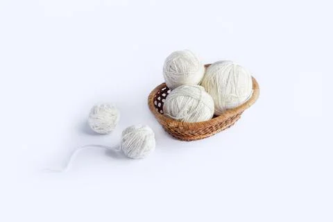 White balls of thread Stock Photos