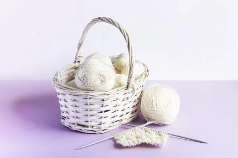 White balls of thread Stock Photos