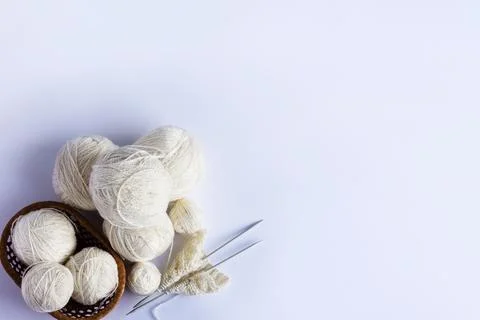 White balls of thread Stock Photos