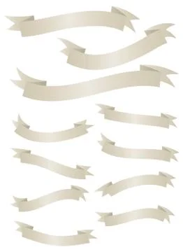 White Banner Set Stock Illustration