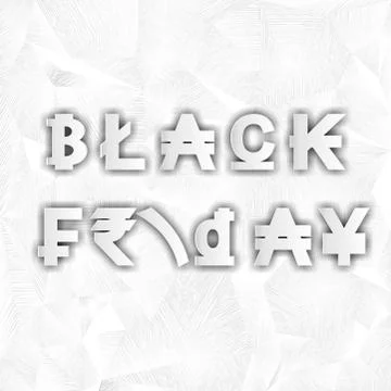White banner with stripes and the text Black Friday. Vector illustration Stock Illustration