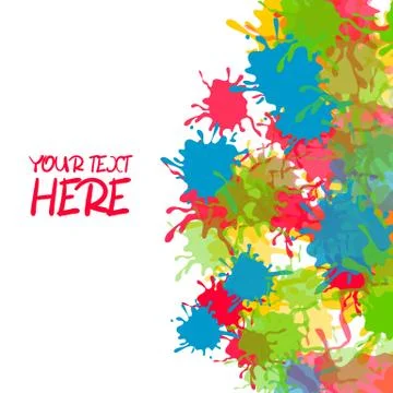 White banner template paint splash Stock Illustration
