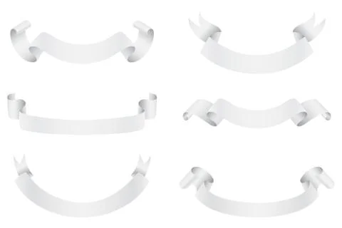 White Banners Set Stock Illustration
