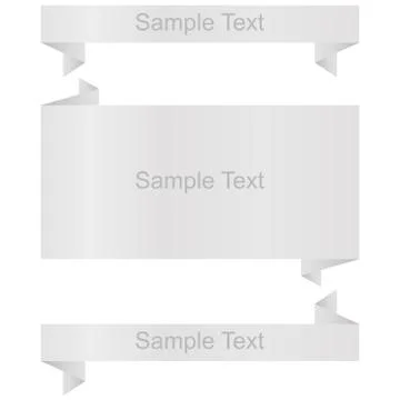 White banners set,origami Illustrazione stock