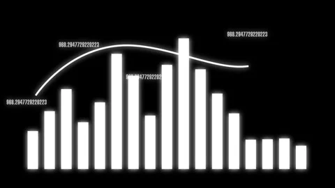White bar chart statistics finance animation displays numerical data logs. .. Stock Footage 340999669