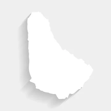 White Barbados map on gray background, vector, illustration Illustrazione stock