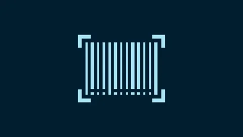 White Barcode icon isolated on blue background. 4K Video motion graphic Stock Footage 230024358