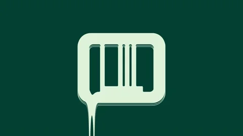 White Barcode icon isolated on green background. 4K Video motion graphic Stock Footage 236047317