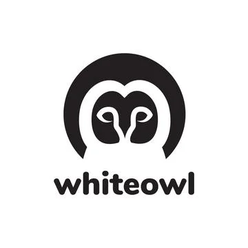 White barn owl face logo design vector graphic symbol icon illustration cre.. Stock Illustration