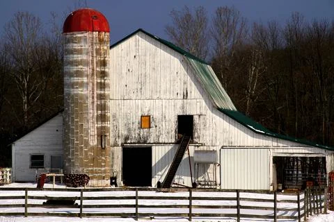 White Barn Foto stock