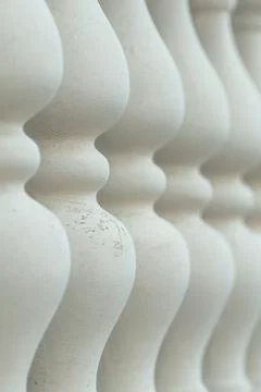 White baroque balustrade forming pattern, vintage retro architectural featu.. Stock Photos
