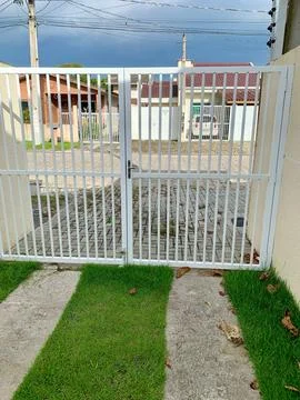 White barred gate Stock Photos