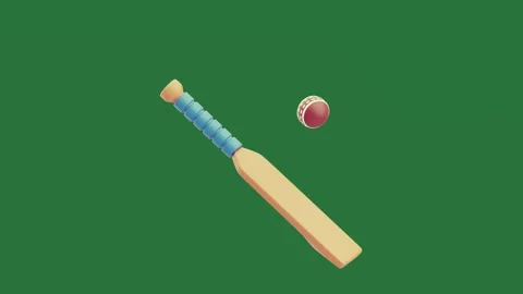 With white baseball bat on cricket ball hitting figure Stock Footage 335980408