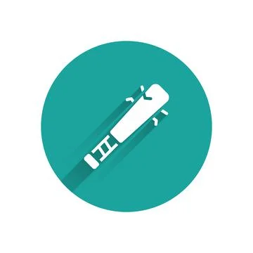 White Baseball bat with nails icon isolated with long shadow. Violent weapon Ilustración de archivo