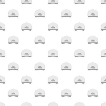 White baseball cap back pattern seamless Stock Illustration
