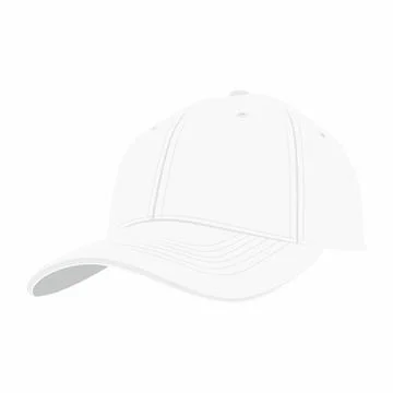 White Baseball Cap isolated on white background Stock Illustration
