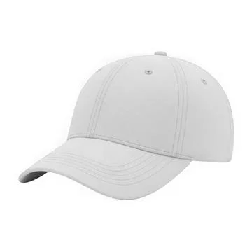 A white baseball cap with a mesh design and adjustable strap. Stock Illustration