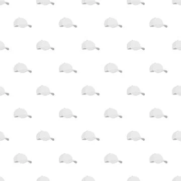 White baseball cap pattern seamless Stock Illustration