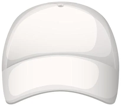 White Baseball Cap Vector Illustration Front View Stock Illustration