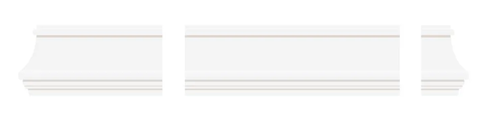 White baseboard moulding elements isolated on white background. Stock Illustration