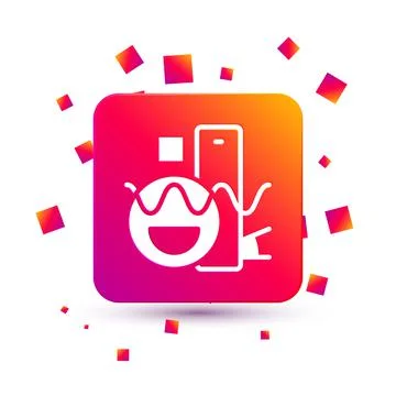 White Basic geometric shapes icon isolated on white background. Square color Stockillustratie