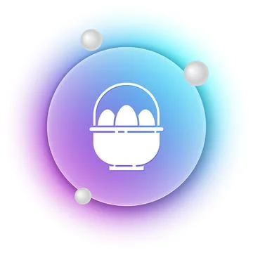 White Basket with easter eggs icon isolated on white background. Happy East.. Illustrazione stock