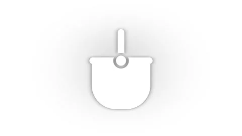 White basket icon with shadow isolated on white background. Stock Footage 174098719