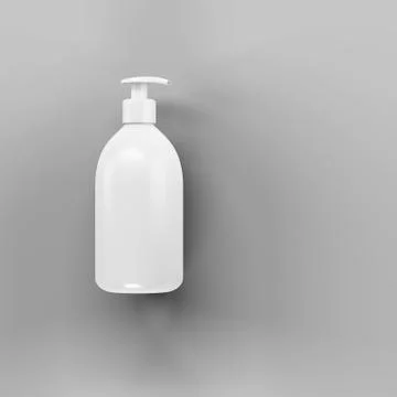 White bath bottle mockup. 3d illustration Stock Illustration