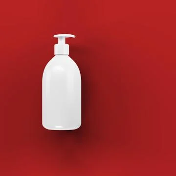 White bath bottle mockup. 3d illustration Stock Illustration