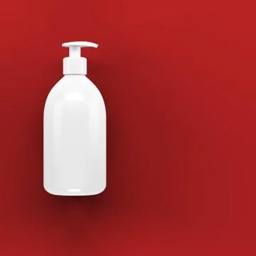 White bath bottle mockup. 3d illustration Stock Illustration